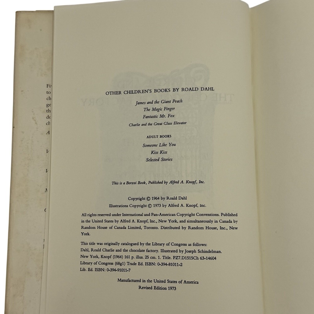 Charlie and The Chocolate Factory-Revised Edition 1973 Roald Dahl-VG-Willy Wonka - Picture 8 of 16